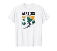 Snow Ski Skiing Vintage Alps High Altitude Vertical Descent T-Shirt