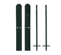 Snow Skis Decoration - Set Of 2 Mini Snowboard Ornaments With Ski Poles | Winter Holiday Desktop Decorations | Use For Tabletop, Mantel, Christmas Village, Or Rustic Cabin Decor