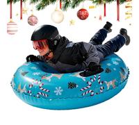 Snow Sled - 82Cm PVC Inflatable Ski Ring, Reindeer Pattern, Non-Slip, 25Cm Height | Kids Family Adult Winter Sports Christmas Holiday Outdoor Fun Sliding Toy For Children Men Women