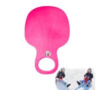 Snow Sled Board for Kids and Adults, Durable Plastic Snow Slider, Multifunctional Bum Seat Sledge, Lightweight Snowboard Sled, Sledges & Toboggans for Skiing, Winter Outdoor, Grass, Sand (Pink)