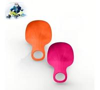 Snow Sled Board Plastic Snow Sledge with Handle Heavy Duty Ski Board Snowboard Ski Board Winter Skiing Boards for Children Winter Outdoor Toys Play on Ice Snow Grass (Orange+Pink, 35 * 53 cm)