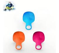 Snow Sled Board Plastic Snow Sledge with Handle Heavy Duty Ski Board Snowboard Ski Board Winter Skiing Boards for Children Winter Outdoor Toys Play on Ice Snow Grass (Blue+Orange+Pink, 35 * 53 cm)