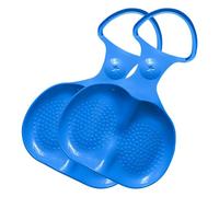 Snow Sled Board, Plastic Snow Slider, Bum Seat Sledge for Kids and Adults, Lightweight Snowboard Sled, 2 Pack, Winter Outdoor Play Sleigh, Sand Downhill Skiing Board, Toboggan Sledges (Blue)