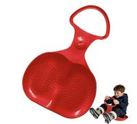 Snow Sled Board with Handle, Kids Plastic Snow Sledge, Disc Child Skiboard, Snowboard Sleds for Children Winter Outdoor Toys Play on Ice, Grass and Sand (Red)