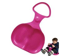 Snow Sled Board with Handle, Kids Plastic Snow Sledge, Disc Child Skiboard, Snowboard Sleds for Children Winter Outdoor Toys Play on Ice, Grass and Sand (Hot Pink)