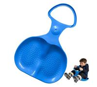 Snow Sled Board with Handle, Kids Plastic Snow Sledge, Disc Child Skiboard, Snowboard Sleds for Children Winter Outdoor Toys Play on Ice, Grass and Sand (Blue)