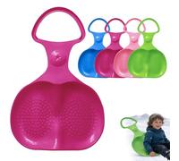 Snow Sled Luge with Handle,Cute Shaped Snow Sled,Kids Ski Board Plastic Snowboard,Suitable for Kids, Adults & Pets on Snow/Sand/Grass (Rose Pink)