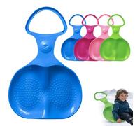 Snow Sled Luge with Handle,Cute Shaped Snow Sled,Kids Ski Board Plastic Snowboard,Suitable for Kids, Adults & Pets on Snow/Sand/Grass (Blue)