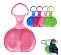 Snow Sled Luge with Handle,Cute Shaped Snow Sled,Kids Ski Board Plastic Snowboard,Suitable for Kids, Adults & Pets on Snow/Sand/Grass (Pink)