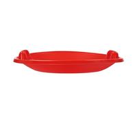 Snow Sled Sledge Toboggan Sleds Board Stomp Rocket Boomerang Downhill Scooter Sled, Round, Round Flying Disc Design, HDPE, Red, 64x7.5cm, Dual Grip Handles