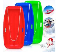 Snow Sled, Sleds for Kids and Adult - 35" Downhill Sprinter Heavy Duty Toboggan Sled for 1-2 Rider with 2 Handles and Pull Ropes, Ultimate Snow Fun for Kids Outdoor Winter Sledding Gift