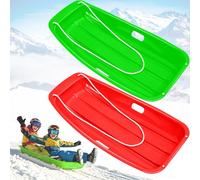 Snow Sled, Sleds for Kids and Adult - 35" Downhill Sprinter Heavy Duty Toboggan Sled for 1-2 Rider with 2 Handles and Pull Ropes, Ultimate Snow Fun for Kids Outdoor Winter Sledding Gift