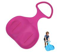 Snow Sled Snow Luge with Handle, Grass Sand Sliding Sled Sleigh Winter Toy Skiing Board Downhill Sledge, Kids Ski Board Plastic Snowboard, for Kids Adults (Pink)