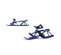 Snow Sled with Steering Wheel Ski Slider Board with Twin Brakes for for Kids Age 6 & Teenagers Snow Racer Sled Heavy-Duty Steel Frame (Blue)