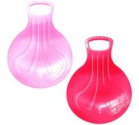 Snow Sledge Board,2 Pcs Snow Sled Board with Handle,Kids Heavy Duty Snow Sledge,Disc Child Skiboard,Snowboard Sleds for Children Winter Outdoor Toys Play on Ice Snow Grass and Sand (Pink Red)