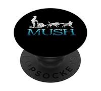 Snow Sleding Mush Mushing Alaska Winter Sport Sled Dog PopSockets Adhesive PopGrip