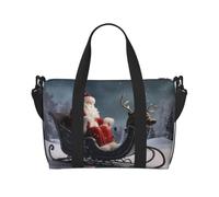 Snow Sleigh Printed Travel Duffel Bag for Women Men - Weekend Overnight Bags with Adjustable Shoulder Strap and Handle