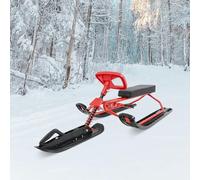 Snow Slider Winter Ski Sled With Steering Wheel Sled Snowboard Teens And Adults For Grass Sand Skiing Outings In Ski Resorts Courtyards Scenic Spots Etc Load Capacity 100kg 50 * 120 * 38cm Red+Black