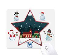 Snow Snowflake Cloud Tree House Christmas Snowman Family Star Mouse Pad