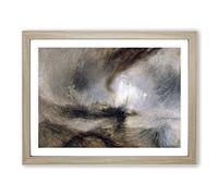 Snow Storm By Joseph Mallord William Turner Classic Painting Framed Print | A3 Oak Framed Wall Art | Ready to Hang | Classic Landscape Picture | Living Room Bedroom Lounge Office
