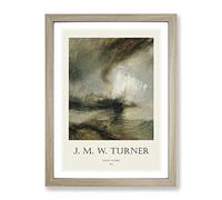 Snow Storm By Joseph Mallord William Turner Exhibition Museum Painting Framed Print | A2 Oak Framed Wall Art | Ready to Hang | Modern Landscape Picture | Living Room Bedroom Lounge Office
