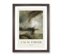 Snow Storm By Joseph Mallord William Turner Exhibition Museum Painting Framed Print | A3 Walnut Framed Wall Art | Ready to Hang | Modern Landscape Picture | Living Room Bedroom Lounge Office