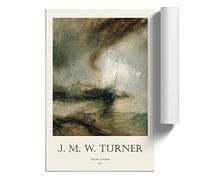 Snow Storm by Joseph-Mallord William Turner | Unframed Wall Art Print | Ready to Frame Poster | Modern Home Decor Picture | Artwork for Living Room, Bedroom or Office | A2 (42x59.4 cm)