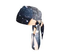 Snow Street Print Helmet Cap Quick Dry Cycling Skull Wrap Breathable Polyester Adjustable Adult Summer Beanie