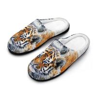 Snow Tiger Mama And Little Men's Cotton Slippers | Cozy Slip on Slippers Memory Foam Warm House Shoes for Indoor Outdoor