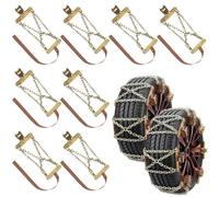 Snow Tire Chains, Universal Car Emergency Anti Slip Snow Chains, 8 Pack Winter Security Tire Chains Tire Width 175-265mm(6.9-10.4 inch) for Most Cars/SUV/Trucks