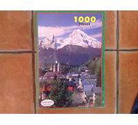 Snow toped Mountain Village Scene 1000 Piece Jigsaw Puzzle by Ackerman - 49 x 72 cms