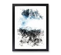 Snow Topped Mountain Watercolour Modern Framed Wall Art Print, Ready to Hang Picture for Living Room Bedroom Home Office Décor, Black A4 (34 x 25 cm)