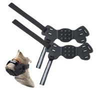 Snow Traction Cleats - 9 Studs, Robust Metal Spike Crampons, Heavy Duty Ice Grips | Wintry Trail Navigation Cold Environment Work Footwear Attachment Easy Movement Reliable Stability Outdoor Pursuit M