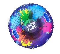 Snow Tube Sledge - Round Inflatable PVC Sledge 85x85cm Cold Resistant Durable Snow Rider Heavy Duty Handle Seat | Comfortable Winter Sliding Inflatable Snow Toy for And ADU