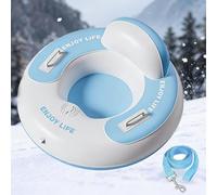 Snow Tube Thickened Heavy Duty Inflatable Sledge with Handles 34 inch Snows Thicker Sports Sledding for Winter Outdoor Style B