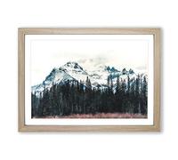 Snow Upon The Mountains in Canada Painting Framed Print | A2 Oak Framed Wall Art | Ready to Hang | Modern Landscape Picture | Living Room Bedroom Lounge Office
