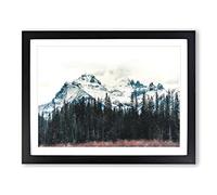 Snow Upon The Mountains In Canada Painting Modern Art Framed Print | A3 Black Framed Wall Art | Ready to Hang | Modern Landscape Picture | Living Room Bedroom Lounge Office