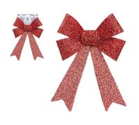 Snow White 22cm TINSEL Christmas BOW in Festive RED Colour