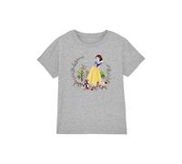 Snow White and Her Forest Friends Girls T Shirt, Athletic Heather, 9-10 Years