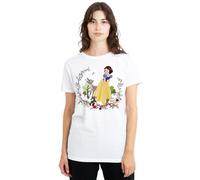 Snow White and Her Forest Friends Ladies T Shirt, White, Medium
