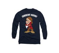 Snow White And The Seven Dwarfs, Current Mood, Grumpy Long Sleeve T-Shirt, Navy Disney Navy XL