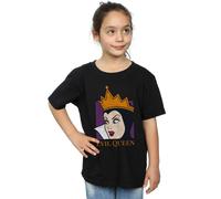 Snow White And The Seven Dwarfs Girl's Evil Queen Cotton T-Shirt in Black | Size: 12-13 Years Snow White And The Seven Dwarfs Black 12-13 Years