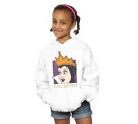 Snow White And The Seven Dwarfs Girl's Evil Queen Head Cotton Hoodie in White | Size: 12-13 Years Snow White And The Seven Dwarfs White 12-13 Years