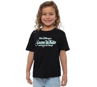 Snow White and The Seven Dwarfs Logo Girls T Shirt, Black, 9-10 Years