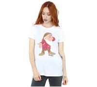 Snow White And The Seven Dwarfs Women's Grumpy Cotton Boyfriend T-Shirt in White | Size: Medium Snow White And The Seven Dwarfs White M