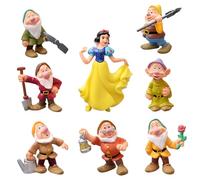 Snow White and The Seven Mini Figures Princess Cake Decoration Figurine Happy Birthday Party Supplies Cake Decorations Cupcake Figurines for Girl Women Birthday Baby Shower Party 8Pcs