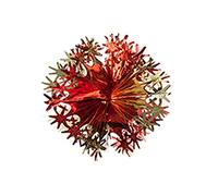 PMS International Snow White Christmas Foil Ceiling Decorations - Red & Gold 30cm Ball