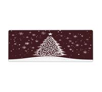 Snow-White Christmas Tree Mouse Pad In Big Extended Non-Slip Rubber Base Mousepad With Stitched Edges Gaming Pc Desktop Large Mouse Pad 11.8x31.5