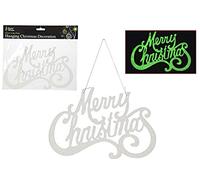 Snow White Glow In the Dark Merry Christmas Hanging Decoration