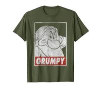 Snow White Grumpy Dwarf Poster T-Shirt, Men, Olive Green, Large